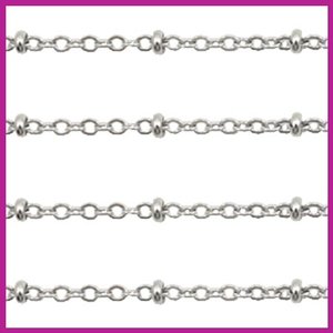 (RVS) Stainless steel jasseron ca. 49cm x 2mm zilver