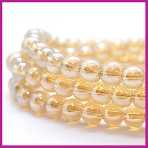 DQ glaskraal Ø6mm diamond shine champagne