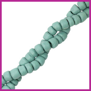 Kokos kralen disc 6mm Crayed jade blue