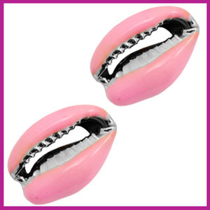 Schelp kraal special Kauri light pink-silver