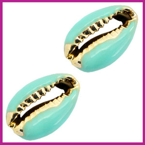 Schelp kraal special Kauri turquoise green-gold