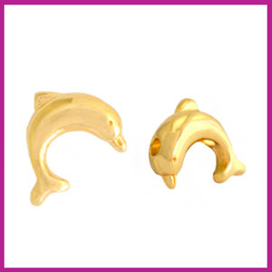 DQ metaal kraal dolfijn Goud