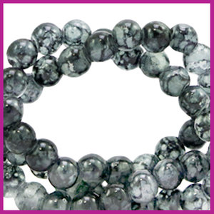 Glaskraal gemêleerd Ø6mm dark grey