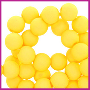 Acryl kraal mat rond 6mm freesia yellow