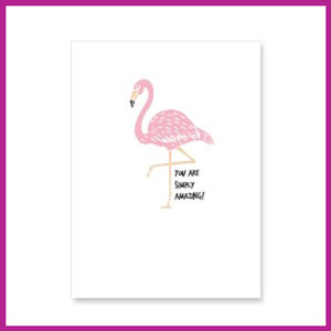 Sieraden kaartje "You are amazing" white-pink