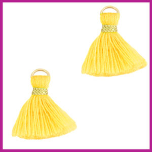 Kwastje 1.5cm goud freesia yellow