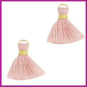 Kwastje 1.5cm goud vintage rose