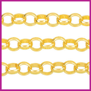 Metalen jasseron Ø6mm schakel Goud