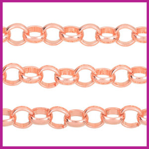 Metalen jasseron Ø6mm schakel Rosegold