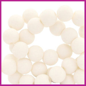 Acryl kraal mat rond 6mm powder white