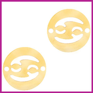 RVS stainless steel zodiac coin kreeft goud