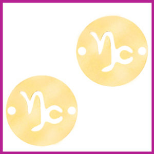 RVS stainless steel zodiac coin steenbok goud