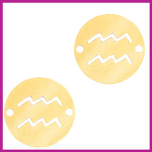 RVS stainless steel zodiac coin waterman goud