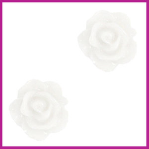 Roosje kraal 10mm bright white