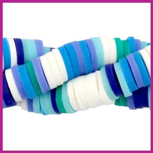 Katsuki kralen disc rond 4mm mix blue white