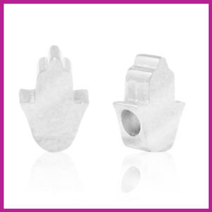 RVS stainless steel kraal Hamsa hand zilver