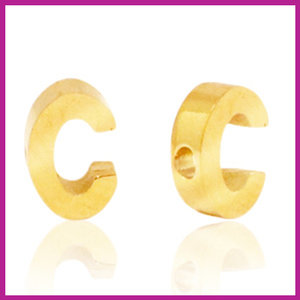 RVS stainless steel initial bead goud C