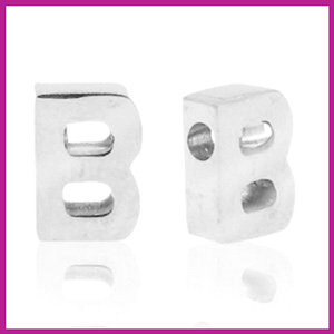 RVS stainless steel initial bead zilver B