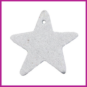 DQ leer hanger ster light grey