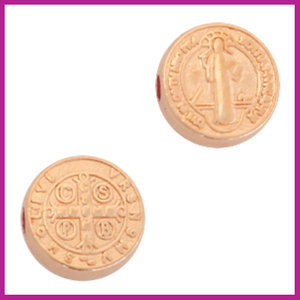 DQ metaal kraal St. Benedict medal rosegold