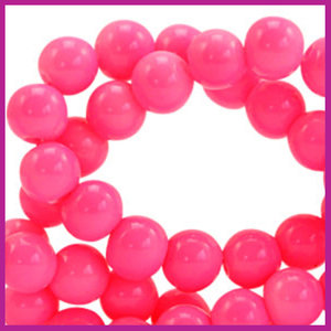 Glaskraal opaque Ø6mm neon pink