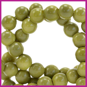 Glaskraal opaque Ø6mm olive green