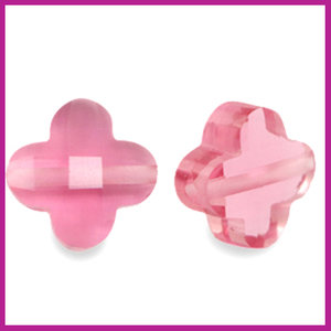Fashion klaver facet mini transparant indian pink