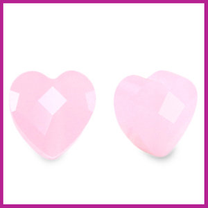 Fashion hart facet mini semi transparant azalea pink