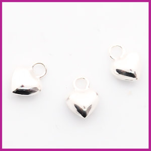 Sterling zilver 925 bedel mini hartje 5mm glanzend