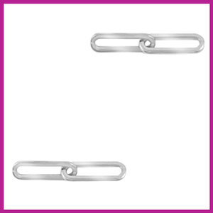 RVS stainless steel tussenstuk dubbele schakel zilver