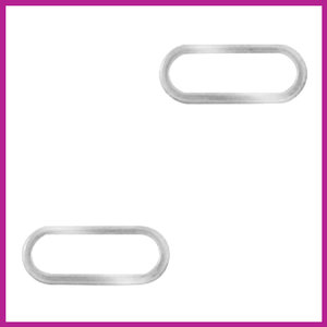 RVS stainless steel bedel / tussenstuk ovaal 16mm zilver