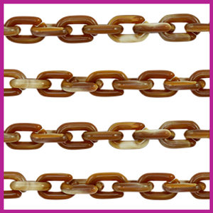 Acryl schakels 15mm bruin