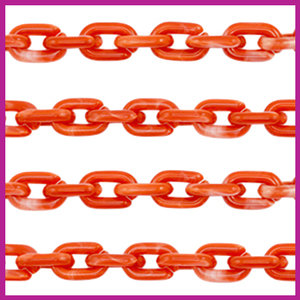 Acryl schakels 15mm oranjerood