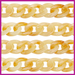 Acryl schakels 19mm amber geel