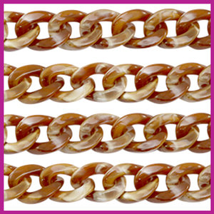 Acryl schakels 19mm bruin