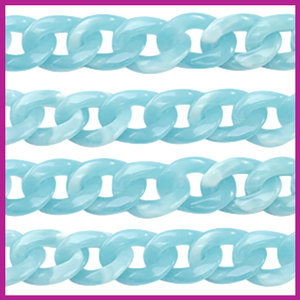 Acryl schakels 19mm aqua blauw