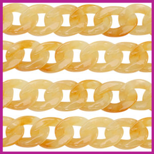 Acryl schakels 22mm amber geel