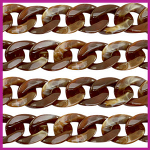 Acryl schakels 22mm bruin