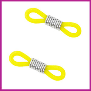 Bril koord eindje per 2 stuks geel - zilver