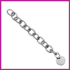 RVS stainless steel verlengketting coin 8mm zilver