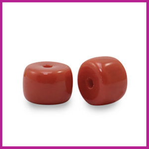 Glaskraal rondel 6mm maroon red