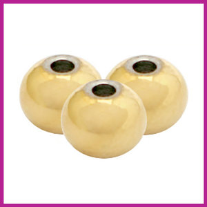 RVS stainless steel kralen rond 6mm goud