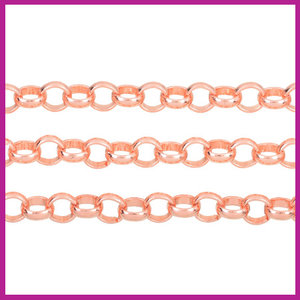 Metalen jasseron Ø4mm schakel rosegold