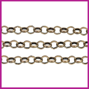 Metalen jasseron Ø3mm schakel antiek brons