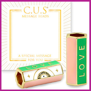 C.U.S sieraden message bead "love" green