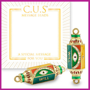 C.U.S sieraden message bead tussenstuk "will" & eye green