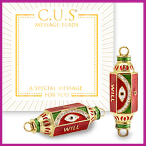 C.U.S sieraden message bead tussenstuk "will" & eye red