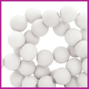 Acryl kraal mat rond 6mm nimbus cloud grey