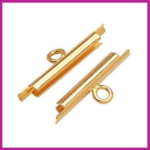 Miyuki slide end tube 15mm Goud