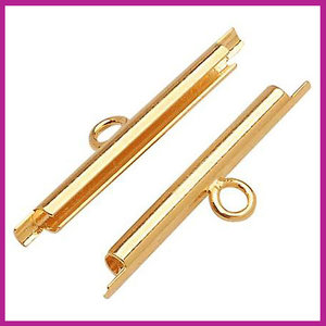 Miyuki slide end tube 20mm Goud